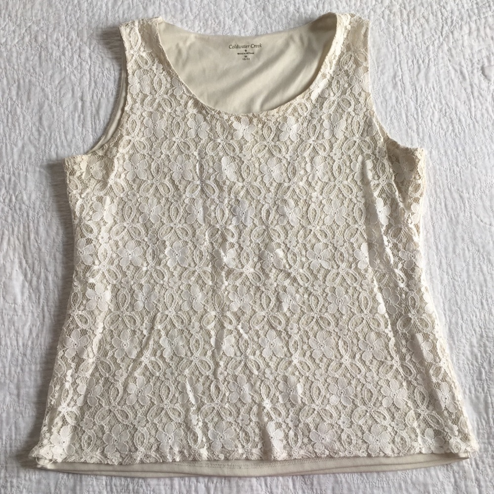 Coldwater Creek Lace Tank Top with Liner